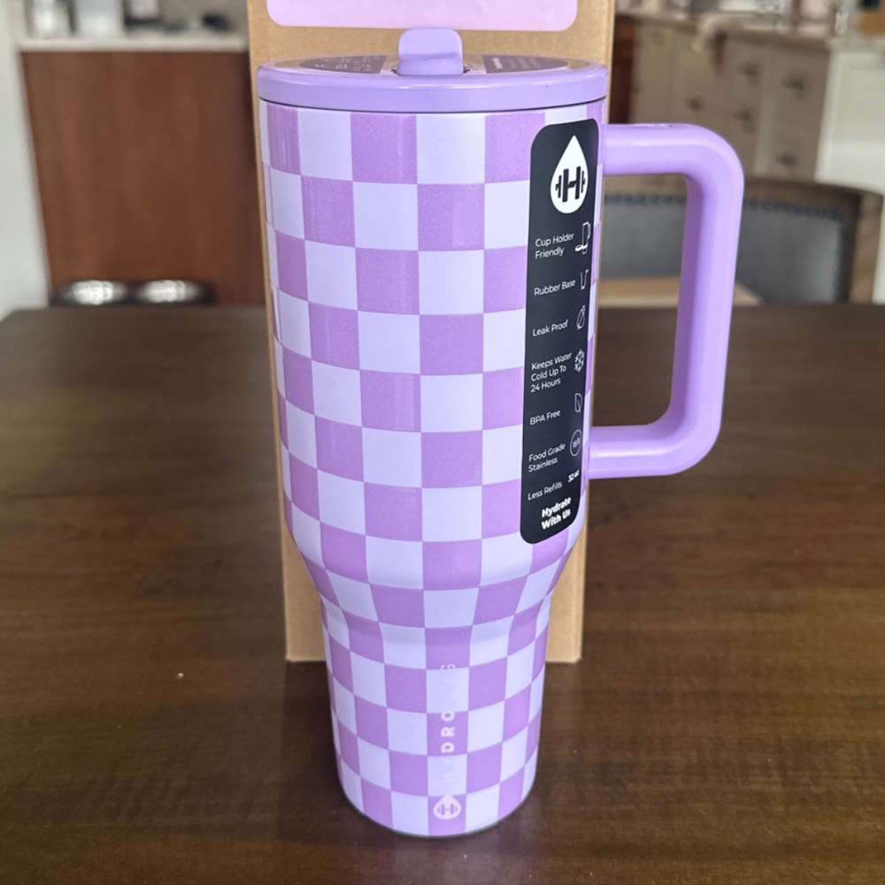 HydroJug Traveler 32oz Lavender Checkers Limited Edition Cup NEW